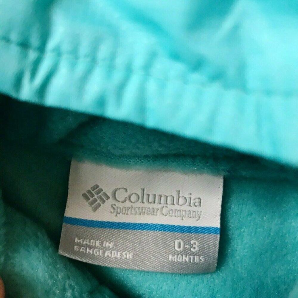 NWT Columbia Omni-Shield Teal Hooded Jacket 0-3M - Picture 3 of 4